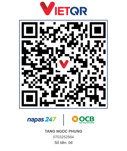Mã QR chuyển khoản OCB của cô Tăng Ngọc Phụng